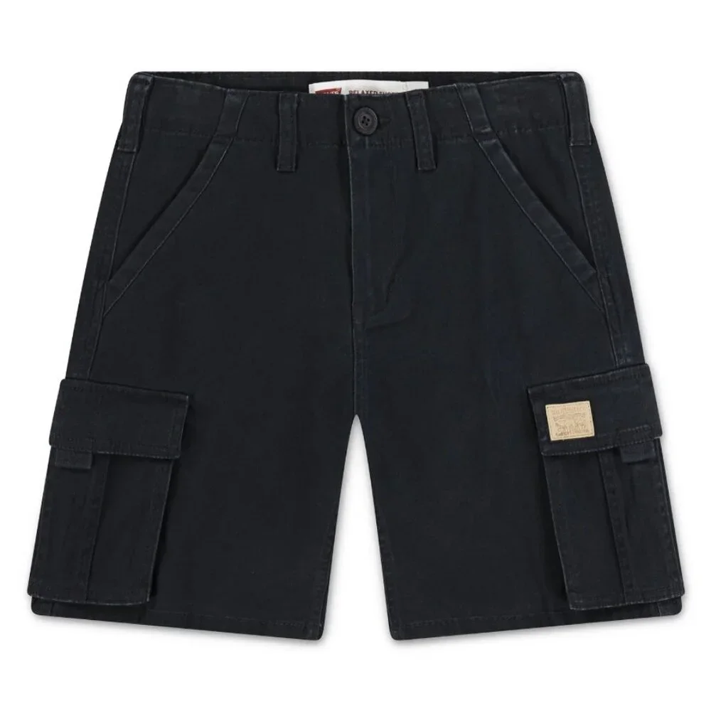 NEW Levi's Boys Twill Cargo Shorts Size 20 Black School Uniform Cotton Relaxed F